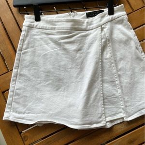 White denim skort